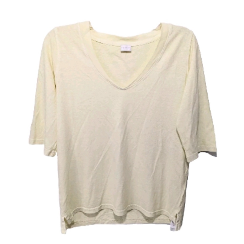 NWT Poetry Hemp Organic Cotton Tee T Shirt 3/4 Sleeve Yellow 6